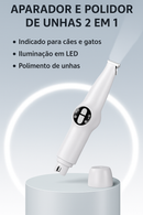 Aparador e Lixador 2 em 1 Pet Pelos Display LED Suprime