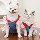 Vestido/Coleira & Guia Pet Moranguinho